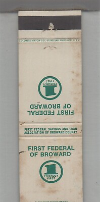 #ad Matchbook Cover Florida First Federal of Broward County