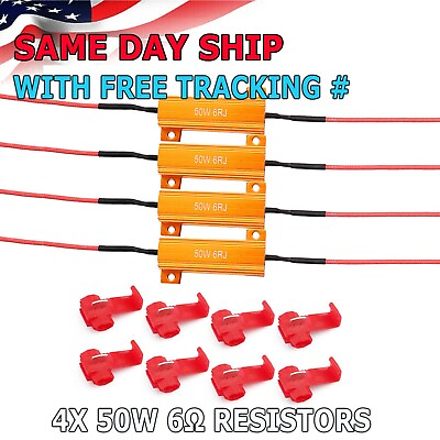 #ad 4X Load Resistor 50W 6RJ 6ohm LED Decoder FIX Hyper Flash Turn Signal Blinker