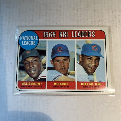 #ad 1969 Topps #4 National League 1968 RBI Leaders Card