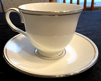 #ad Set of 4 Lenox Federal Platinum Classic Collection Cup amp; Saucer Sets Brand New