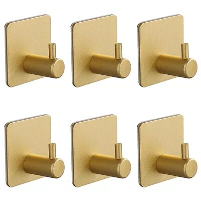 #ad Gold Adhesive Hooks Wall Hooks Shower Hooks 6 Pack Adhesive Hooks Heavy Duty ...