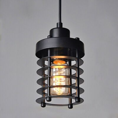 #ad Ceiling Light Shade Black Pendant Lampshade Lamp Industrial Cage Vintage Light
