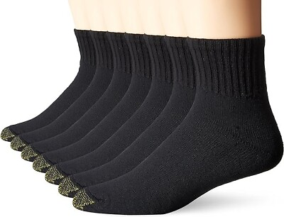 #ad GoldToe Men#x27;s Black Cotton Ankle Athletic Sock 6 Pair Shoe Size 6 12.5