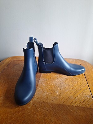 #ad Sam Edelman Size 9 M TINSLEY Matte Blue Rubber Rain Boots New Women#x27;s Shoes