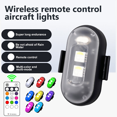 #ad 7 Colors Remote Control Motorcycle LED Strobe Light Bike USB Flash Warning Light