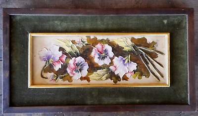 #ad Impasto Vintage Painting Floral Flowers Picture signed ROS ? Unknown artist