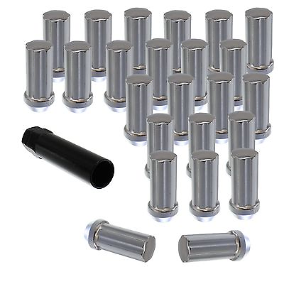 #ad 20pcs Chrome 2quot; Tall 1 2quot; x 20 Spline Lug Nuts Fits Ford Mustang Ranger