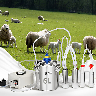 #ad VEVOR Goat Milking Machine Goat Milker 6 L 304 Stainless Steel Bucket for Cows