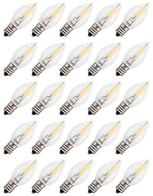 #ad 25 LED Replacement Light Bulbs for Night Lights C7 Base 0.7w 120v