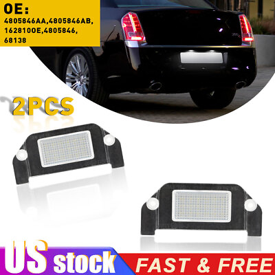 #ad For 2005 14 Chrysler 300 300C White LED License Plate Lights Lamp Error Free 2PC