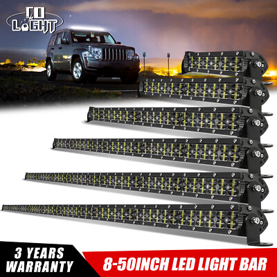 #ad #ad 8 14 22 32 42 52#x27;#x27; LED Light Bar Flood Spot Roof Driving For Jeep Truck SUV 4WD