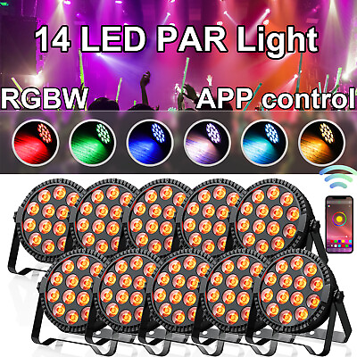 #ad 14LED RGBW Stage Par Can Light Party DJ Disco Light Strobe Bar Show APP Control
