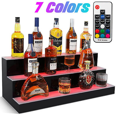 #ad 16quot; LED Lighted Liquor Bottle Display Shelf Back Bar Bottle Display Stand Remote