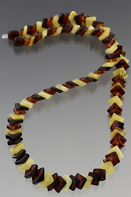 #ad Genuine BALTIC AMBER Multicolor Overlapping SNAKE Necklace 13.8g 190911 23