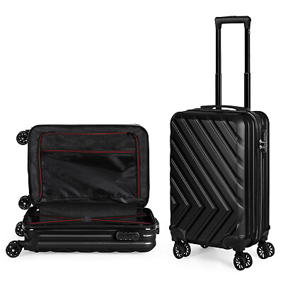 #ad 20quot; Carry On Luggage ABS Hard Shell Travel Suitcase Spinner Lightweight Trolley