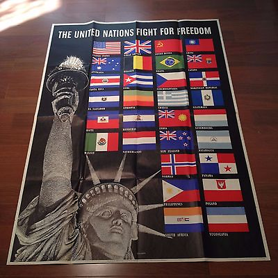 #ad The United Nations Fight For Freedom Original WWII Poster