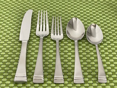 Lenox FEDERAL PLATINUM FROSTED Stainless 18 10 NEW Smart Choice Flatware E52N