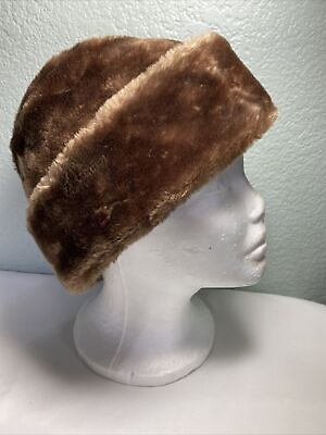 #ad #ad VTG Hat New York Gimbels Russian Cossack Faux Brown Fur Ear Flaps Union Made XL