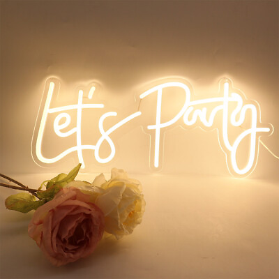 #ad USA LED Dimmable Neon Sign Let#x27;s Party Decorative Lights for Bachelorette Party