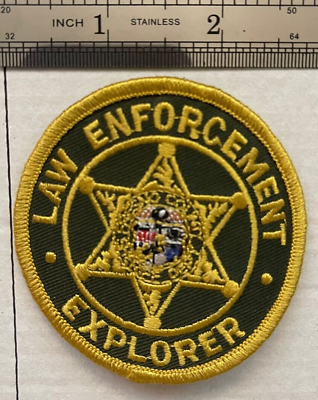 #ad 3quot; LAW ENFORCEMENT EXPLORER Breast Hat patch bad stiching Sheriff Police