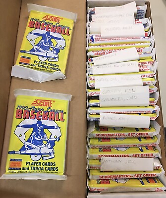 #ad 1990 Score Baseball 24 Pack Lot: On Top Bo Jackson Mattingly Griffey Sosa RC