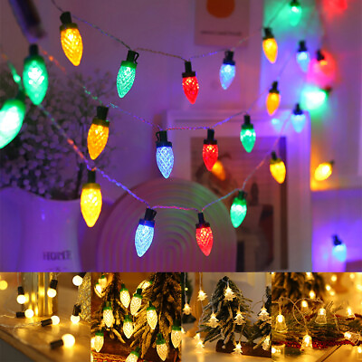 #ad Christmas Decorations Strawberry LED Strings Light Tree Jingle Bell String Light