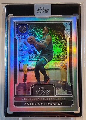 #ad Anthony Edwards 2022 23 One and One #37 Silver Holo #rd43 99 Timberwolves Incase