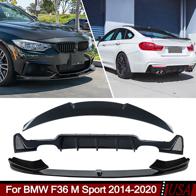 #ad Front Splitter Rear Diffuser Spoiler Body Kits Fit For 2014 2020 BMW F36 M Sport