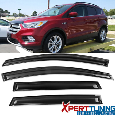 #ad Fits 13 19 Ford Escape Acrylic 4PCS Window Visors Vent Sun Shade Tape On