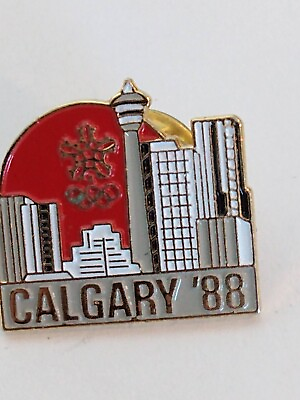 #ad Calgary #x27;88 Lapel Olympics Memorabilia City Skyline Lapel Pin
