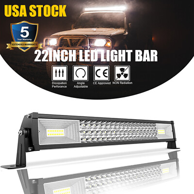 #ad #ad 22inch 2000W Led Light Bar 3 Row Spot Flood Combo For Jeep UTE Truck SUV ATV 24quot;