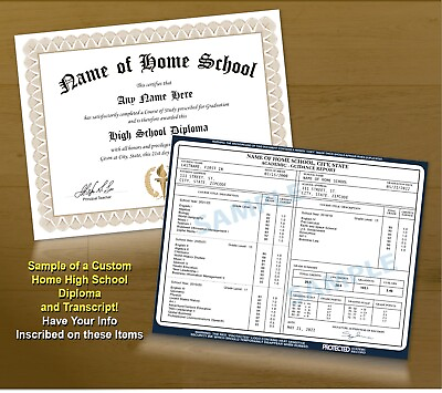 #ad #ad Personalized Custom Home School Diploma and Transcript High School Education GED