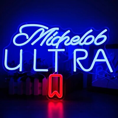 #ad Michelob Ultra Neon Beer Sign Bar Light Cave Wall Lamp Pub LED Man Decor Gift