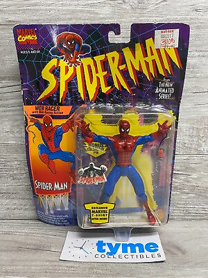 #ad Marvel Spider Man Animated Series Super Poseable Figure Toy Biz 1994 
