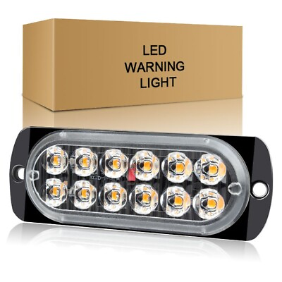 #ad 2pcs 12 LED Strobe Light Front Grille Side Marker Emergency Hazard Warning 12V