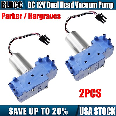 #ad #ad 2PCS High Efficiency Parker Hargraves DC 12V Double Head Diaphragm Vacuum Pump