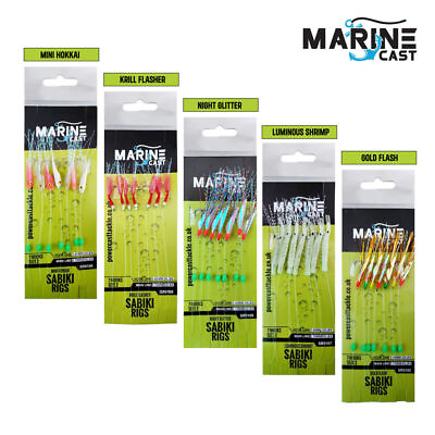 #ad Krill Flasher Mackerel Feathers 7 Hooks By Marine Cast hook size 2