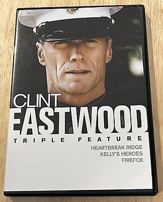 #ad Clint Eastwood Triple Feature DVD: Heartbreak Ridge Kelly#x27;s Heroes Firefox