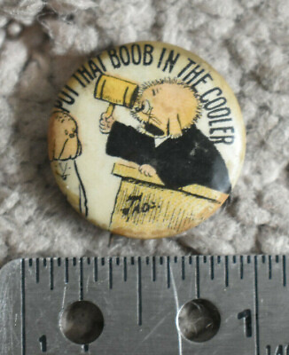 #ad C. 1910 Hassan quot;Put that Boob in the Cornerquot; Comics Cig Ad Pin Pinback