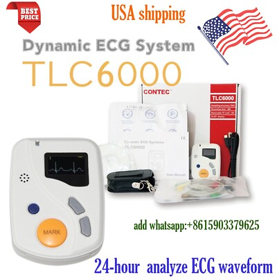 #ad US stock CONTEC 12 Channel Dynamic ECG Holter Recorder 24 Hours PC SW TLC6000