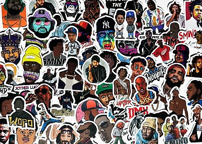 #ad 50pcs HIP HOP stickers music Rap black FREE Shipping*