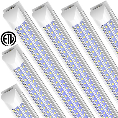 #ad #ad 8 Pack T8 4FT LED Shop Light High Output 60W 6500K Ceiling Tube Light Fixtures