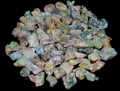 #ad Multi Fire Ethiopian Welo Opal 100 Carat Crystal Rough Lot Loose Gemstone Bulk