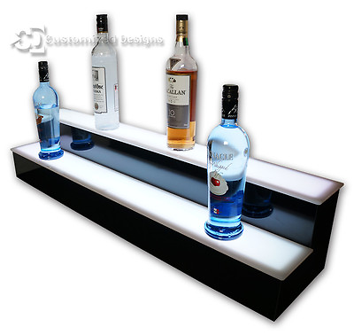 #ad 38quot; 2 Step Tier LED Lighted Liquor Bottle Display Back Bar Shelving Multi Color