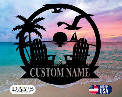 #ad Tropical Themed Personalized Metal Sign Outdoor Metal Sign Beach House