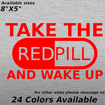 #ad Take the red pill and wake up window decal sticker political truth freedom