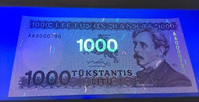 #ad LITHUANIA Set of 100 500 and 1000 Litu 1991 94 Litas NEVER ISSUED Banknotes