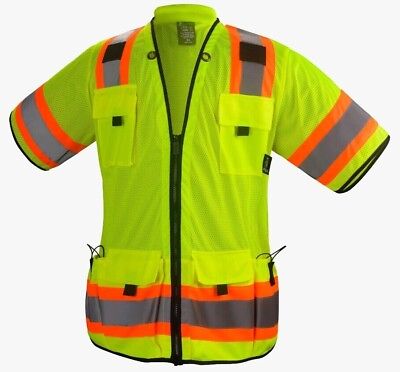 #ad #ad Crew Yellow Reflective High Visibility Class 3 Safety Vest