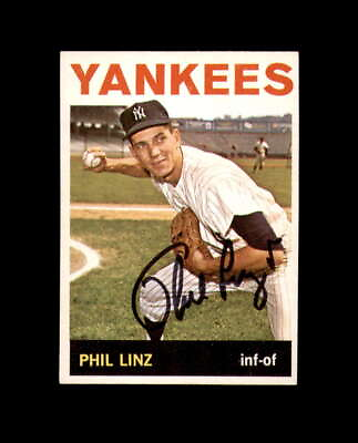#ad Phil Linz Signed Authentic 1964 Topps New York Yankees Autograph