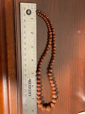 #ad Old Gold Sand Stone Necklace